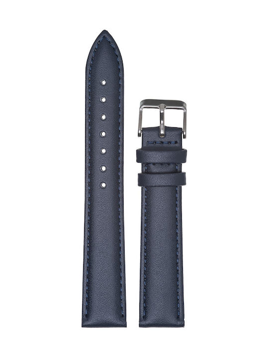 Tzevelion Leather Strap Navy Blue 24mm