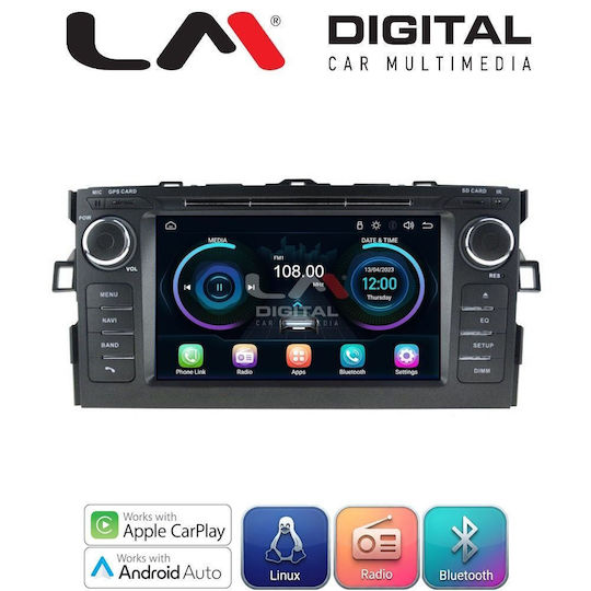 Lm Digital Lm Lx028 Οθόνη Oem Multimedia Αυτοκινήτου Toyota Auris 2007 > 2012 Carplay Androidauto Bt Wifi Linux Os