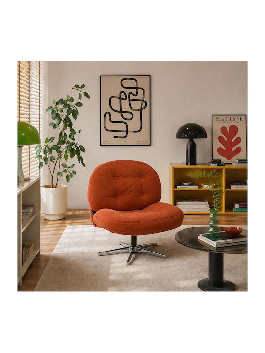 Πολυθρόνα Relax Περιστρεφόμενη Πορτοκαλί 63x47x69cm