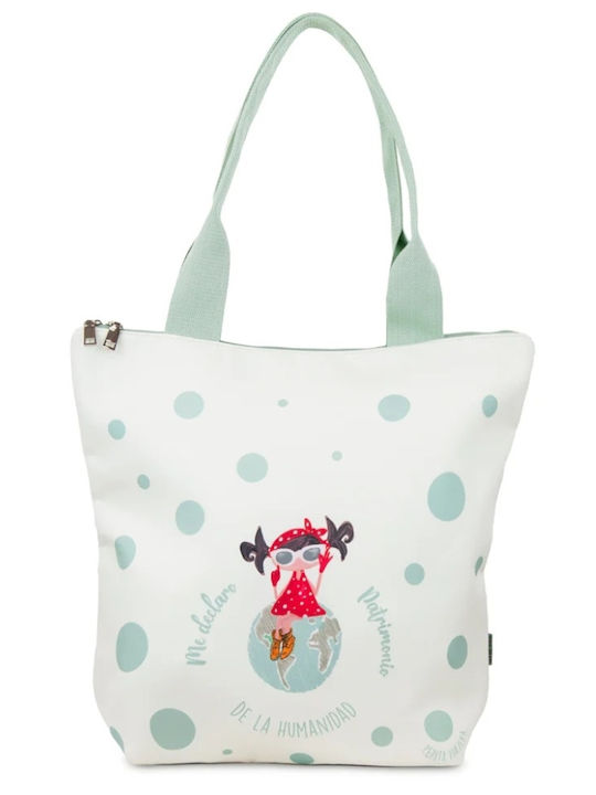 Pepita Viajera Multipurpose Bag World Heritage Collection Recycled Materials White Mint 40x45cm
