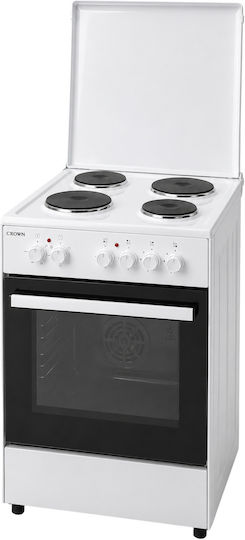 Crown Stove 51lt with Enamel Hobs W50cm White
