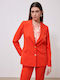 Enzzo Damen Tailliertes Blazer Tomato