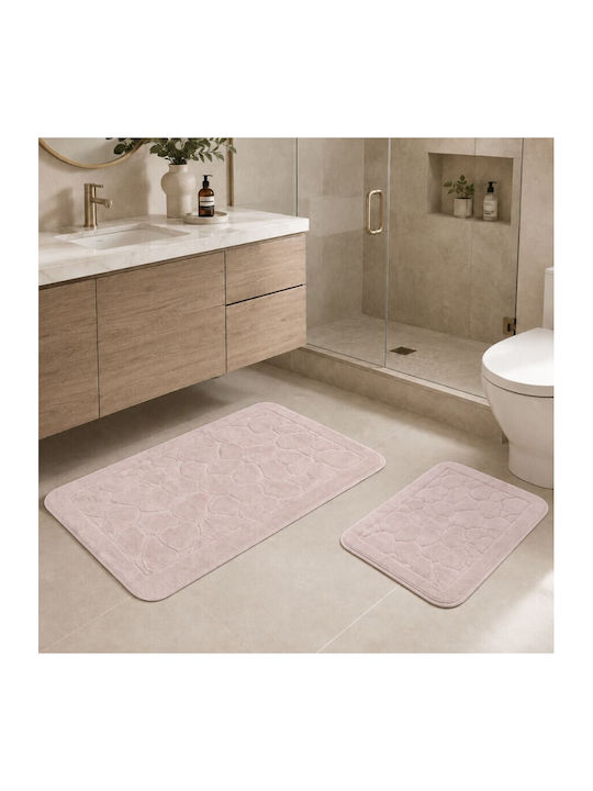 Tropik Home Badematten Baumwollset LJD27743 Pulverrosa 2 Stück