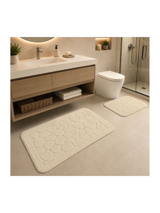 Tropik Home Set Badematten Baumwolle LJD27748 Beige 2 Stück