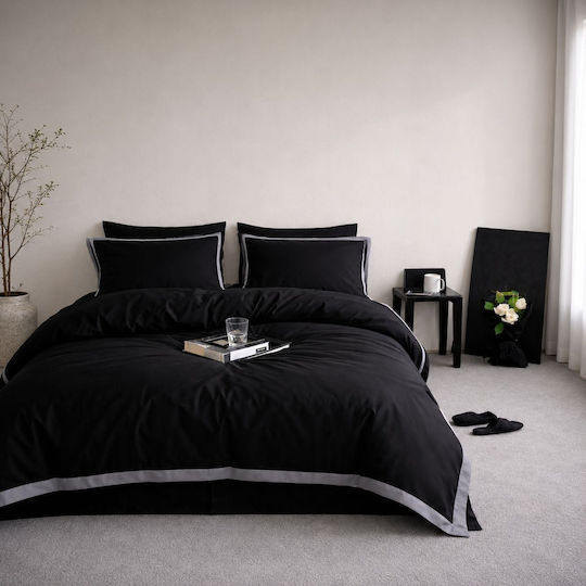 Rebeka Home Set Huse Pentru Pilote Duble 200x220cm Negre