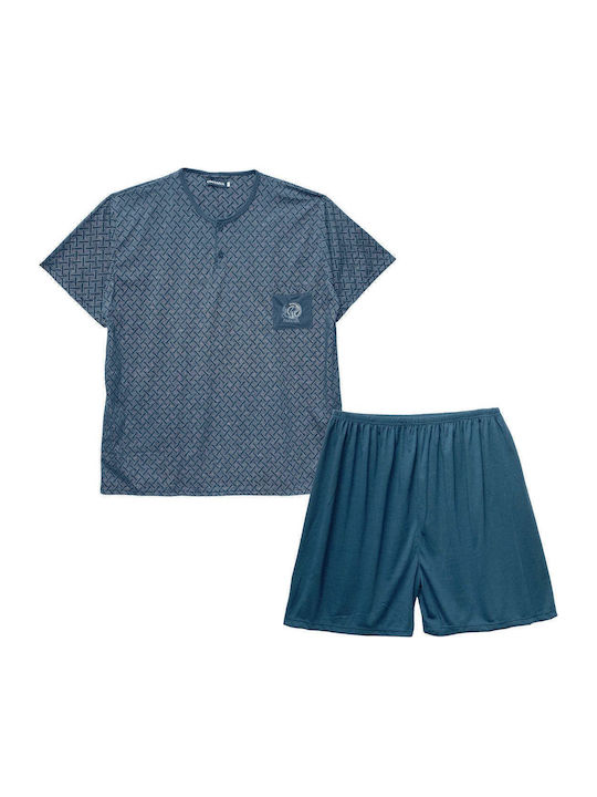 Ansin Sommer Herrenpyjama Petrol