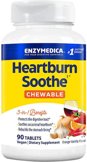 Enzymedica Heartburn Soothe Chewable Enzymedica Orange Vanilla 90 Chewables
