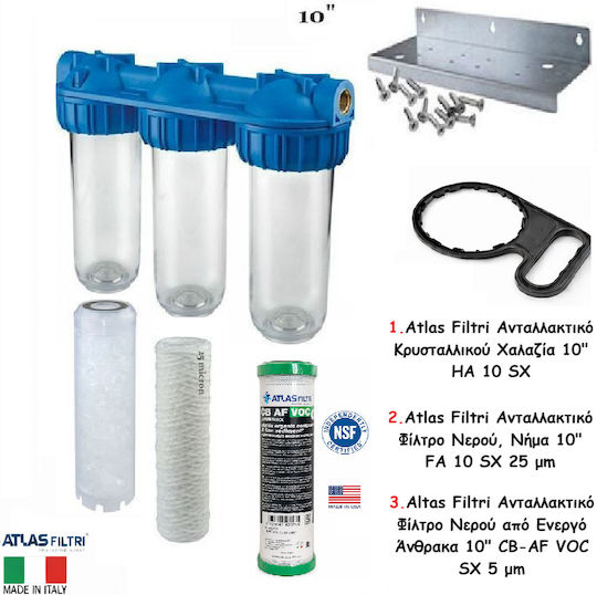 Atlas Filtri Senior Plus Triplex 3p Afo Sx Συσκευή Φίλτρου Νερού Τριπλή Κάτω Πάγκου / Κεντρικής Παροχής Διατομής 3/4'' με Ανταλλακτικό Φίλτρο 802164720545578 Atlas Filtri Senior Plus Triplex 3p Afo Sx Συσκευή Φίλτρου Νερού Τριπλή Κάτω Πάγκου / Κεντρικής Παροχής Διατομής 3/4'' με Ανταλλακτικό Φίλτρο 802164720545578