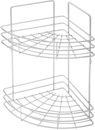 Galicja Corner Wall Mounted Bathroom Shelf Silver