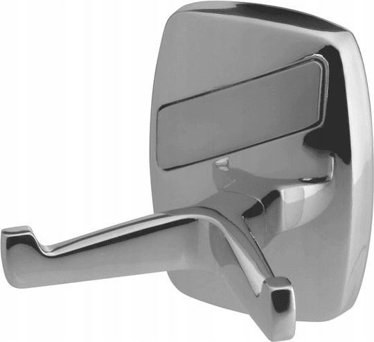 Bisk Doppelter Badezimmerhaken mit Schrauben Inox Grau