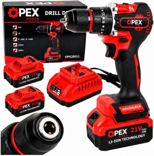 Verk Group Κρουστικό Δραπανοκατσάβιδο Μπαταρίας Brushless 21V 2x3Ah