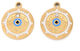 Edelstahl Material Auge Vergoldung Emaille & Strass 16,5x14mm 1Stück