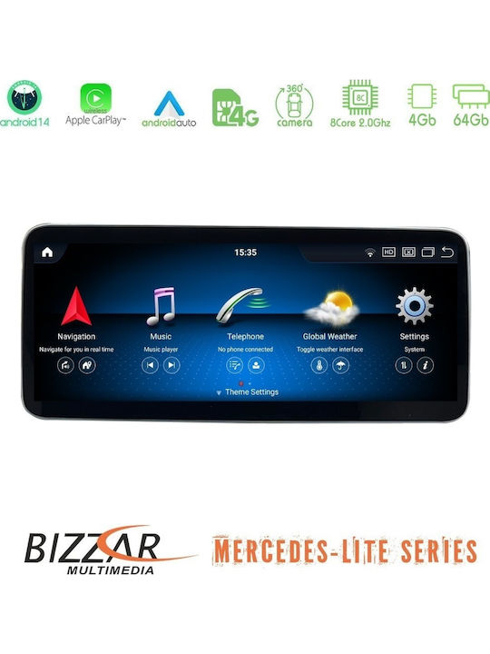 Bizzar Car Audio System for Mercedes-Benz C Class 2007-2011 (Bluetooth/USB/AUX/WiFi/GPS/Apple CarPlay/Android Auto/CD) with 10.25" Touch Screen