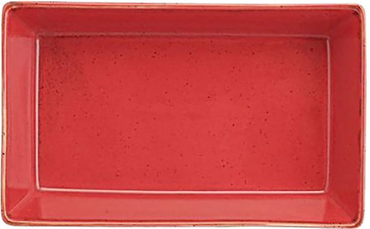 Porland Placă Joasă Rectangulară Din Porțelan Roșie 13x8.5cm