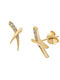 Senza Silver Earrings Gold Plated with Stones