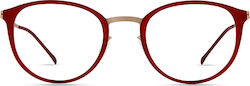 Modo 4094 Mred Red Gold Metal Prescription Eyeglass Frames
