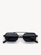 Luigi Unisex Sunglasses with Black Metallic Frame and Black Lens 4857801