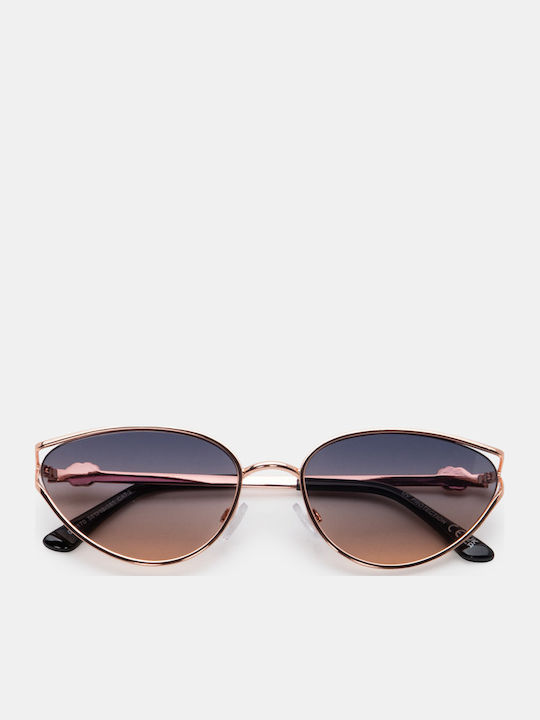 Luigi Women's Sunglasses with Pink Metallic Frame and Pink Lens