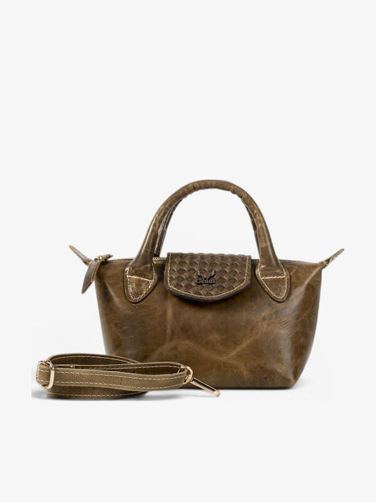 Genui Leather Leather Women's Handbag Green