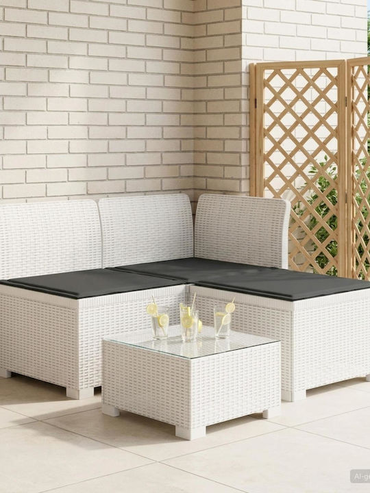 Three-Seater Outdoor Rattan Sofa With Cushions
