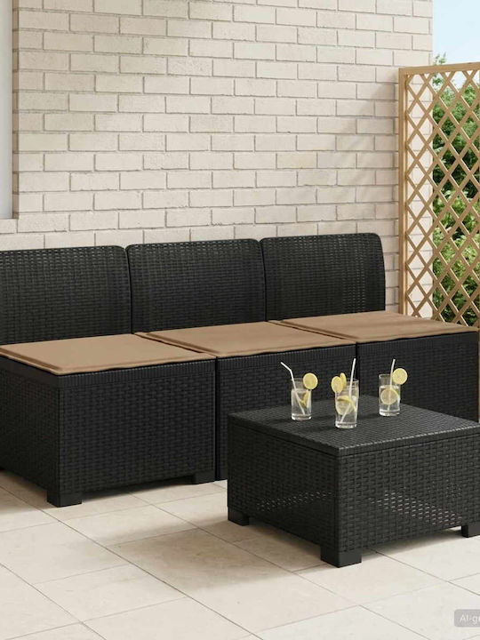Three-Seater Outdoor Rattan Sofa With Cushions