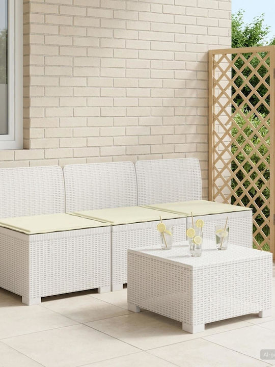 Three-Seater Outdoor Rattan Sofa with Cushions