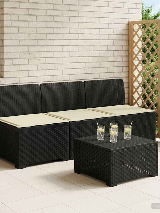 Three-Seater Outdoor Rattan Sofa With Cushions
