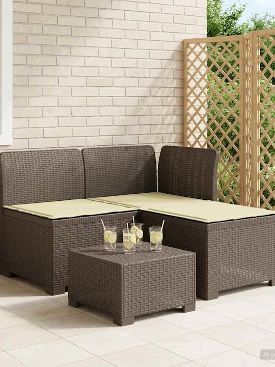 Canapea Triplu Exterior Din Rattan Cu Perne