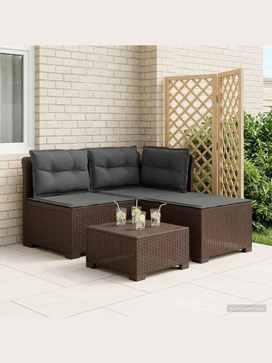 Canapea Trei Locuri De Exterior Din Rattan Cu P...