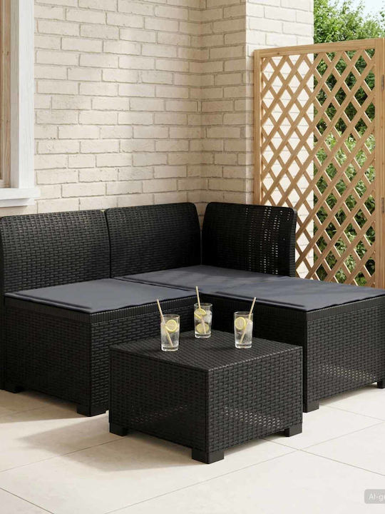 Three-Seater Outdoor Rattan Sofa With Cushions