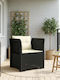 Outdoor Rattan Armchair Anthracite With Cushion 68x62cm