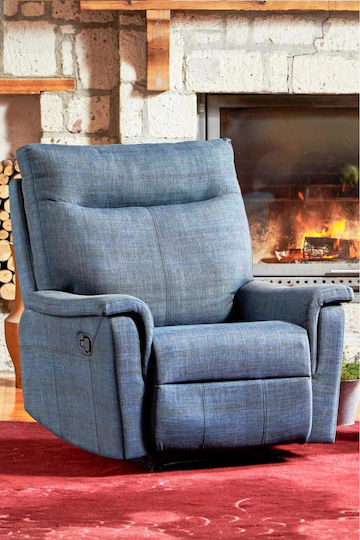 High Back Armchair Dark Blue 45x90x45cm