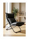SteweHome Polstersessel aus Künstliches Leder Schwarz 65x100x65cm