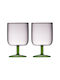 Vivalto Vivalto Set Brillen für Weißwein aus Glas in Rosa Farbe 300ml 2 Stück