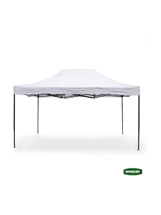 Grasher Gazebo Pliabil De Grădină Alb 3x4.5m