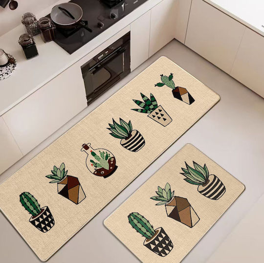 Mc Decor Cactus Ορθογώνιο Χαλάκι Κουζίνας με Αντιολισθητικό Υπόστρωμα 50x80εκ.