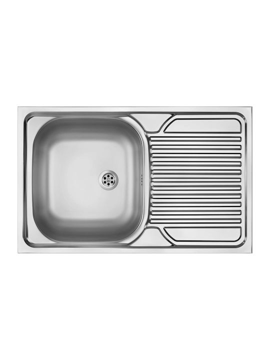 Deante Ένθετος Νεροχύτης Inox Σατινέ με Μπαταρία Μ80xΠ50cm Γκρι