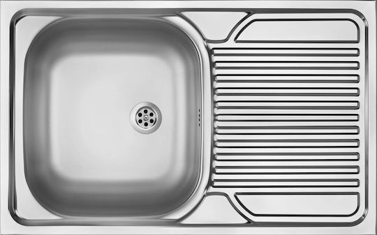 Deante ZM5 0110 Chiuvetă Bucătărie Drop-In Inox Neted (Finisaj Satinat) cu Robinet L80xL50cm Gri