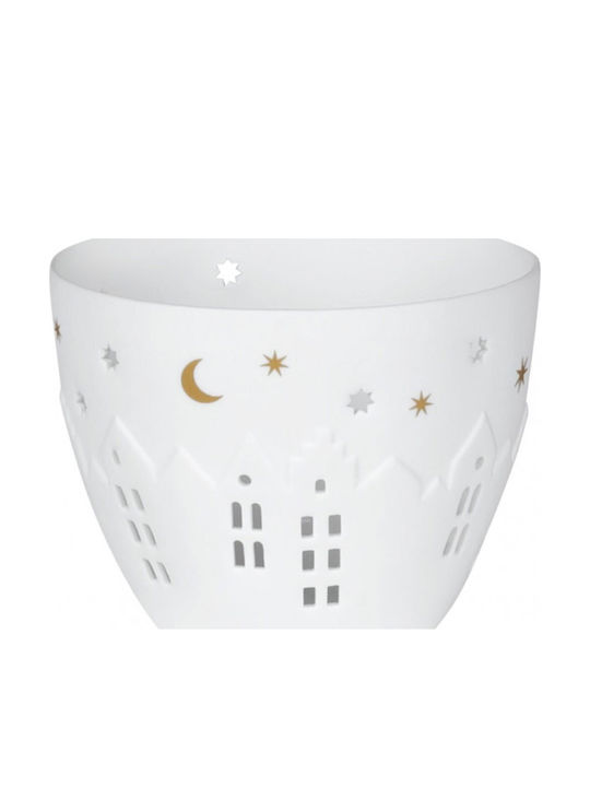 Raeder Poetry Light Candle Holder Suitable for Tealights Porcelain in White Colour 8.8x8.8x6.6cm