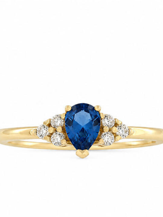 Ios Women's Ring with Zircon from 14K Gold