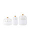 Raeder Set of 3 General Use Food Jars with Lid made of Porcelain White 3.5x3.5x5cm 3 Pieces