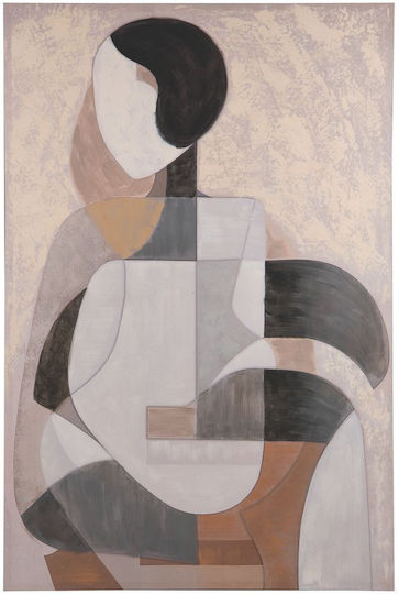 Canvas Painting Female Figure White Dark Blue Brown 80x3.5x120cm 812 20101