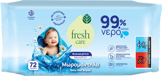 Fresh Care Baby-Feuchttücher mit 99% Wasser ohne Alkohol & Parabene