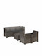 Outdoor Corner Sofa Made of Polypropylene with Cushions