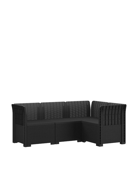 Γωνιακός Καναπές Εξωτερικού Χώρου Rattan με Μαξ...