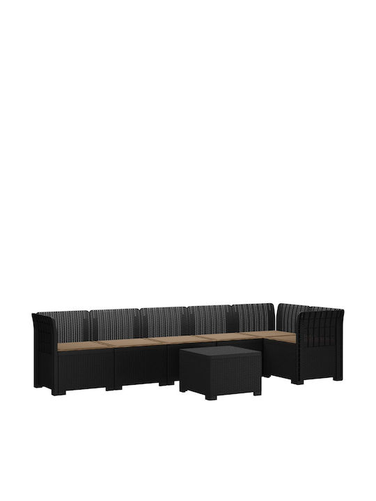 Ecksofa für den Außenbereich Rattan mit Kissen