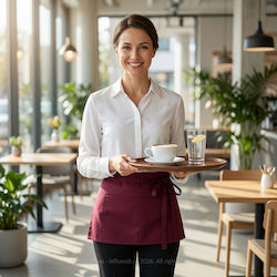 Waiter Waist Apron Polyester Fabric 3 Pockets 57×35 Cm Gsps5735s0605-burgandi Burgundy Waiter Waist Apron Polyester Fabric 3 Pockets 57×35 Cm Gsps5735s0605-burgandi Burgundy