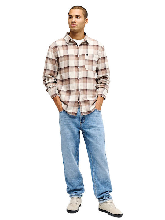 Motherfly Long Sleeve Flannel Shirt in Regular Fit Checked Plaid