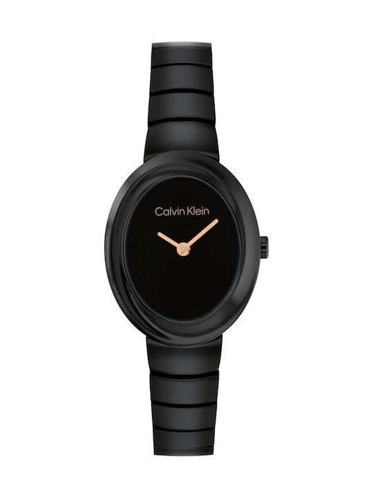 Calvin Klein Twisted Bezel Ceas Dama 24mm Cu Baterie Cu Brățară Metalică Neagră