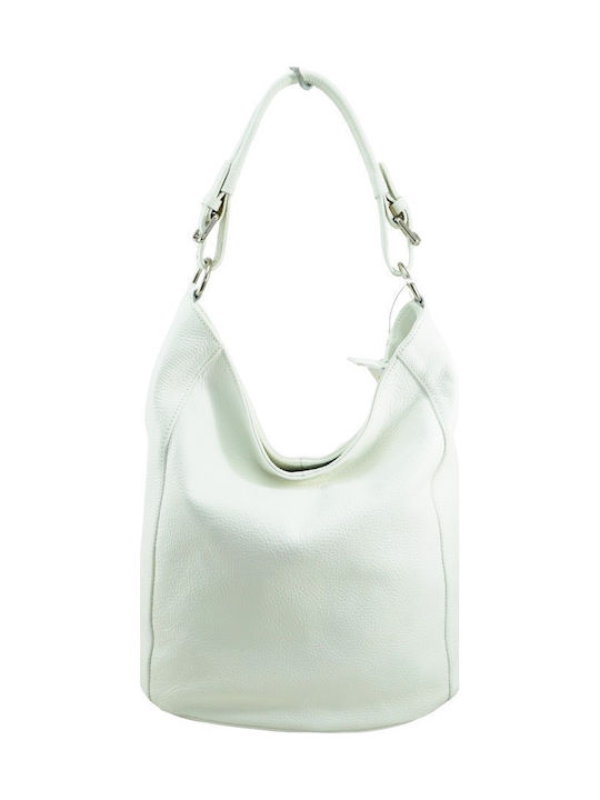 Mybag Leder Damen Schultertasche Weiß